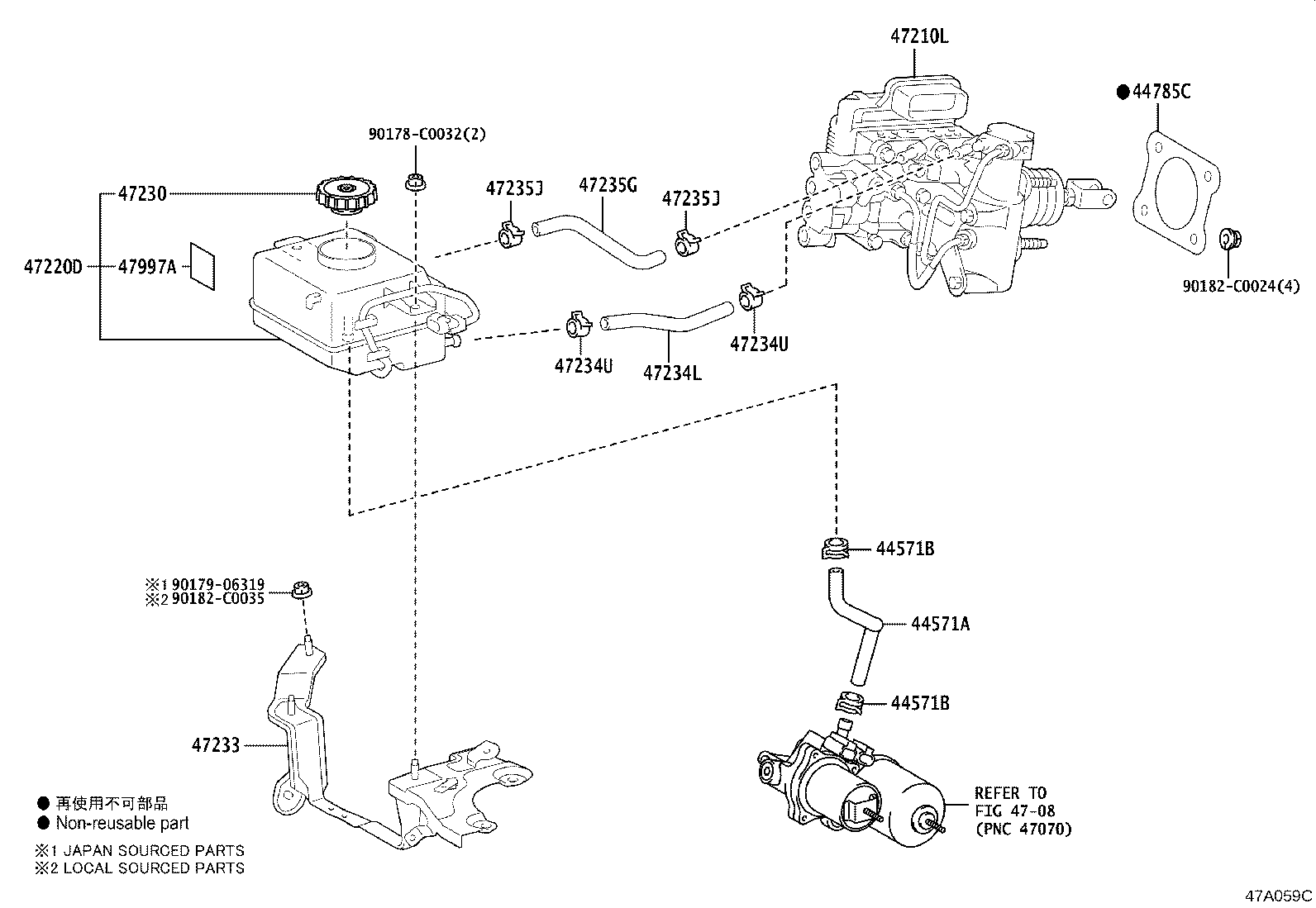 47220-02300 RESERVOIR ASSY, BRAKE MASTER CYLINDER product image