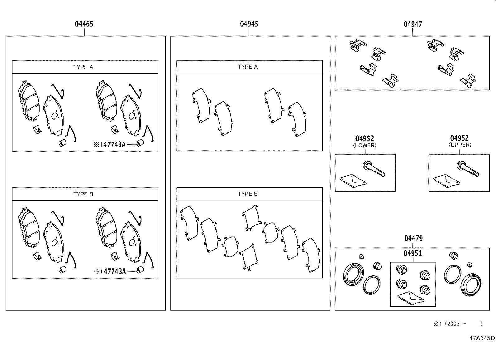 04465-0K570 PAD KIT, DISC BRAKE, FRONT product image