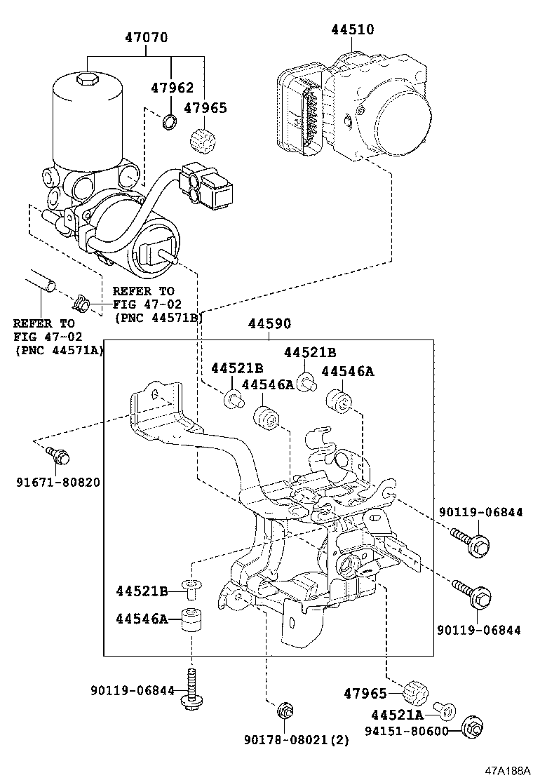 44590-47063 BRACKET ASSY, BRAKE ACTUATOR product image