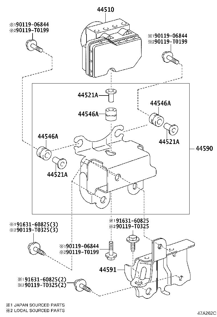 44507-0D050 BRACKET ASSY, BRAKE ACTUATOR product image