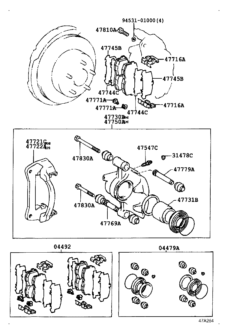 04479-40021 CYLINDER KIT, DISC BRAKE, REAR product image