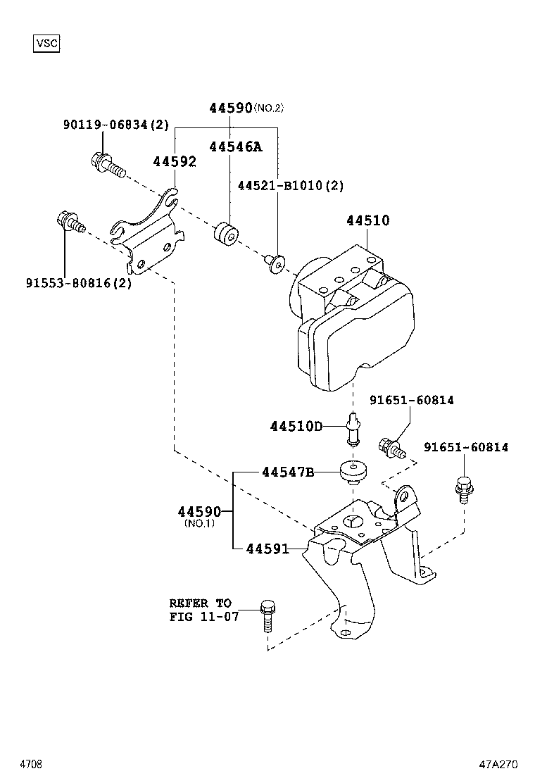 44507-B1010 BRACKET ASSY, BRAKE ACTUATOR product image
