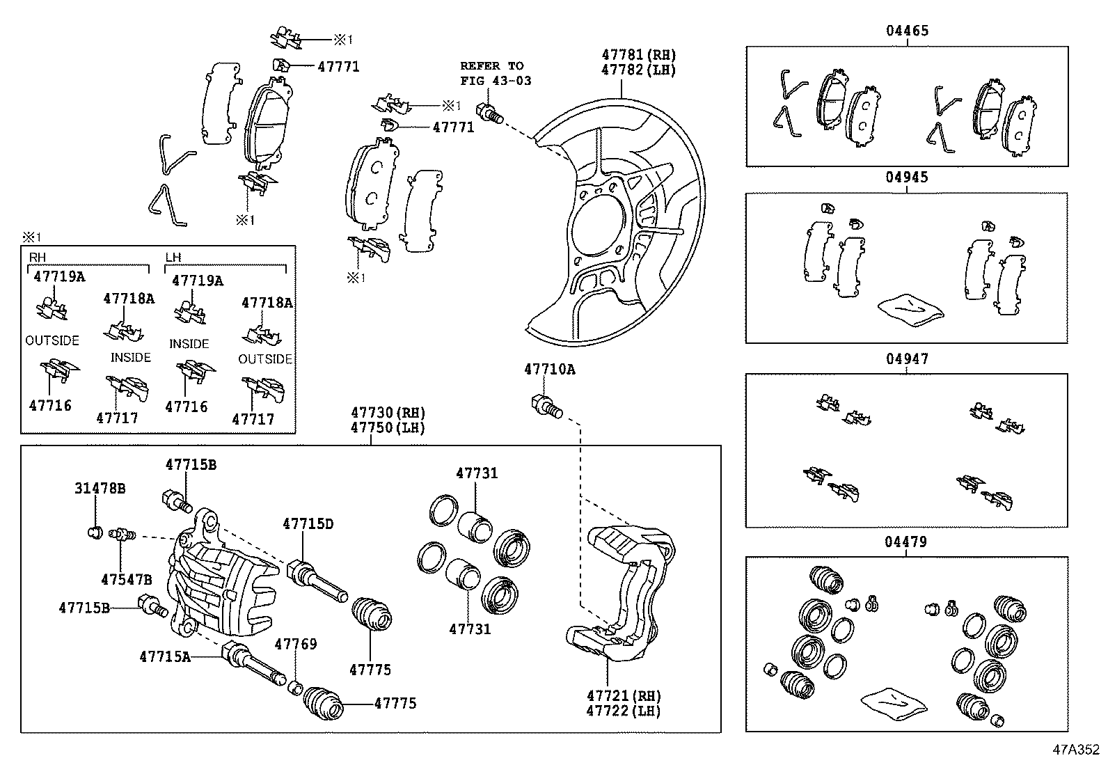 04465-28520 PAD KIT, DISC BRAKE, FRONT product image