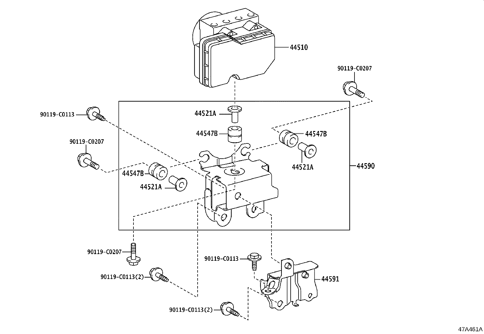 44590-0D210 BRACKET ASSY, BRAKE ACTUATOR product image