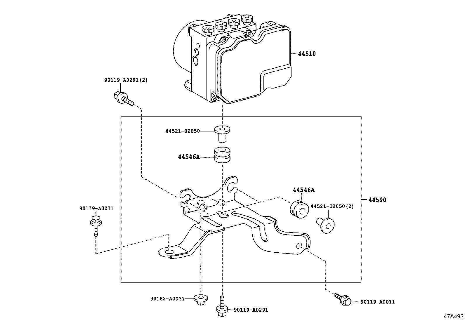 44590-02141 BRACKET ASSY, BRAKE ACTUATOR product image
