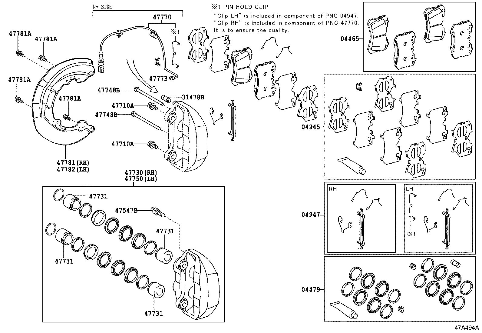 04465-0W151 PAD KIT, DISC BRAKE, FRONT product image