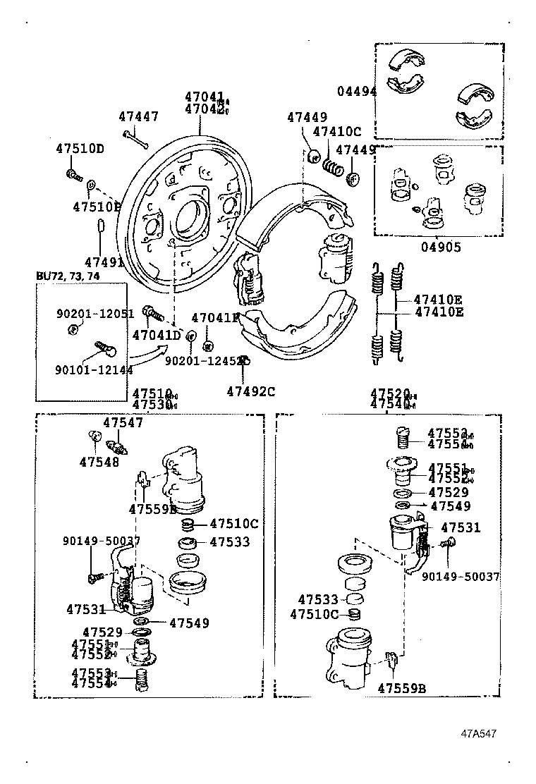 04473-36100 CYLINDER KIT, FRONT WHEEL product image