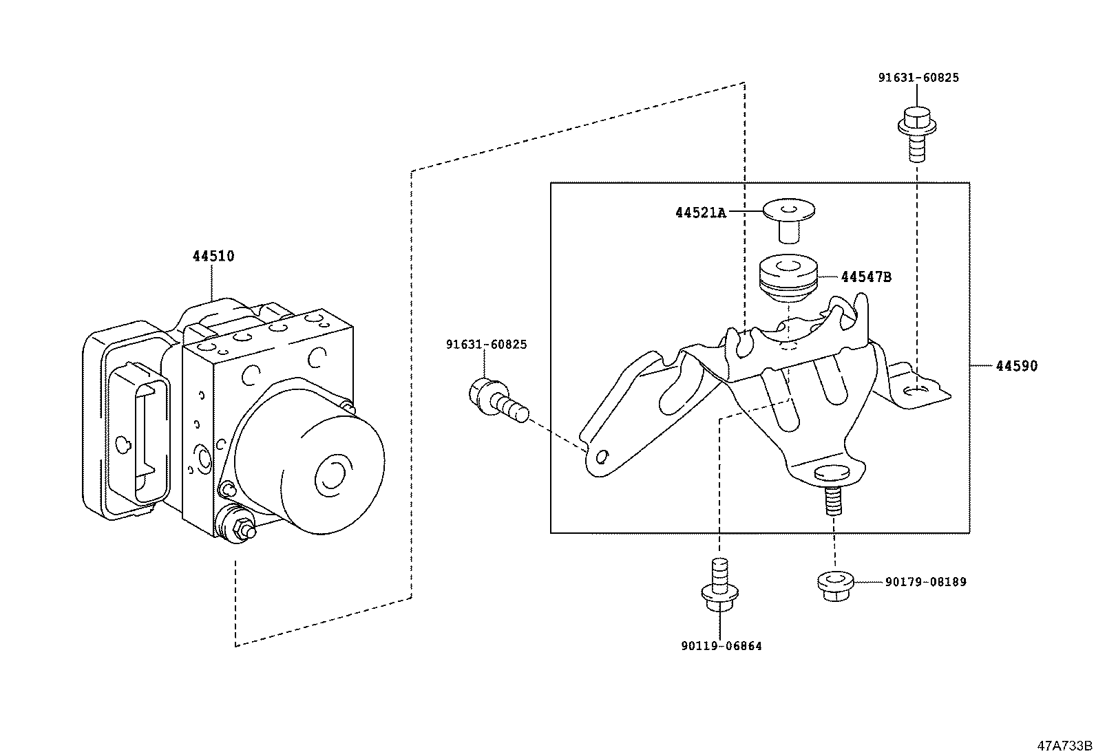 44590-02360 BRACKET ASSY, BRAKE ACTUATOR product image
