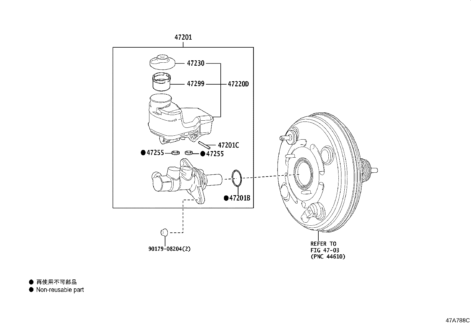 47050-33570 BRAKE BOOSTER ASSY, W/MASTER CYLINDER product image