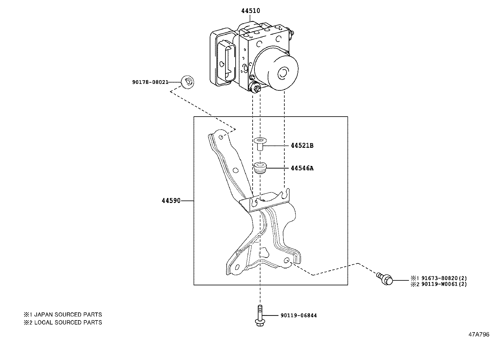 44050-33710 ACTUATOR ASSY, BRAKE product image