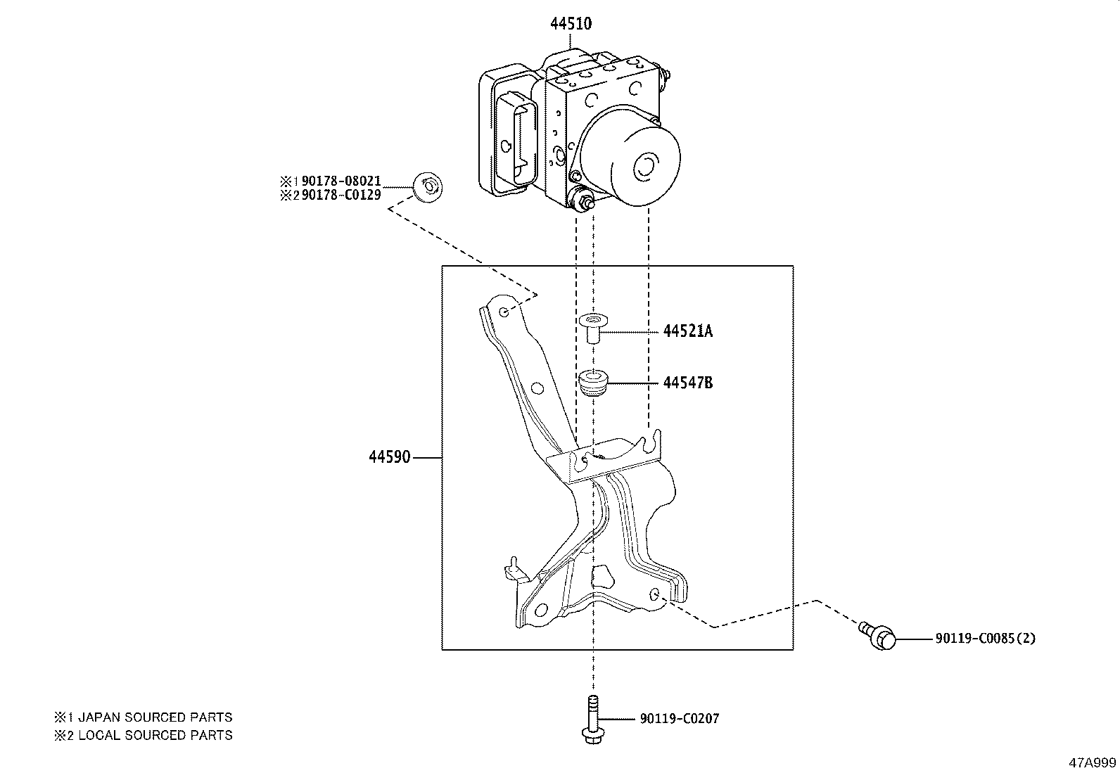 44590-06350 BRACKET ASSY, BRAKE ACTUATOR product image