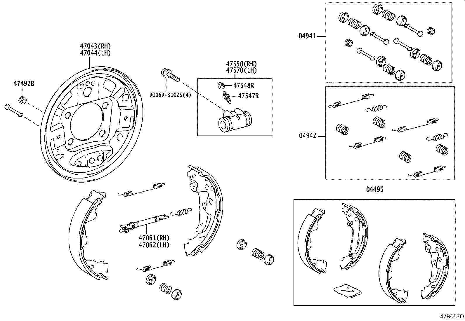 04495-0D130 SHOE KIT, REAR BRAKE product image