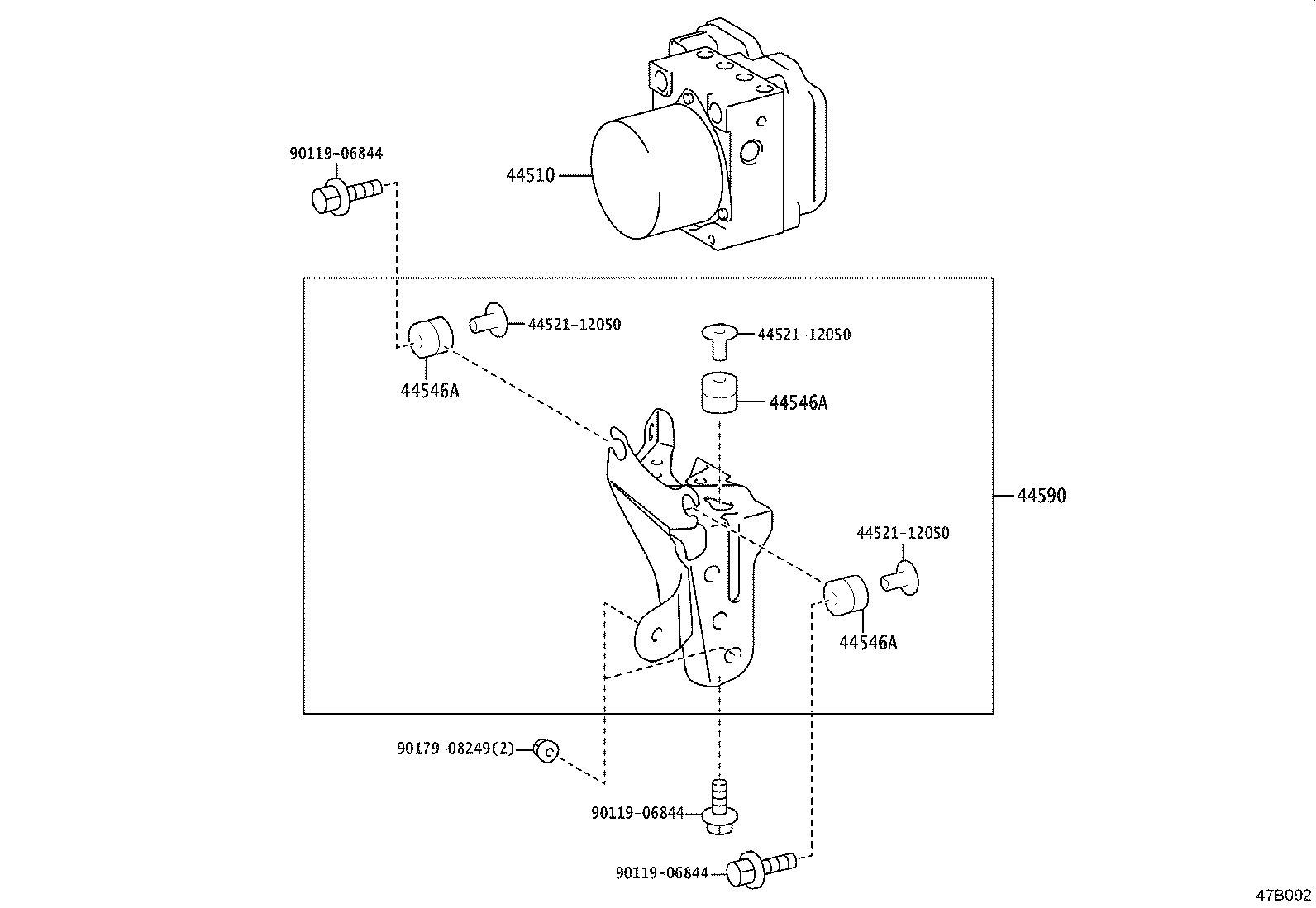 44590-58061 BRACKET ASSY, BRAKE ACTUATOR product image