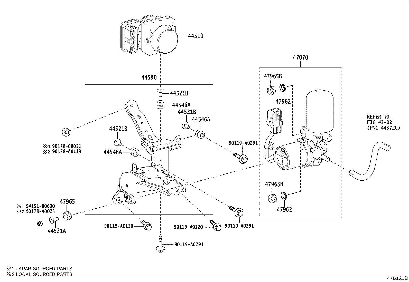 44050-07250 ACTUATOR ASSY, BRAKE product image