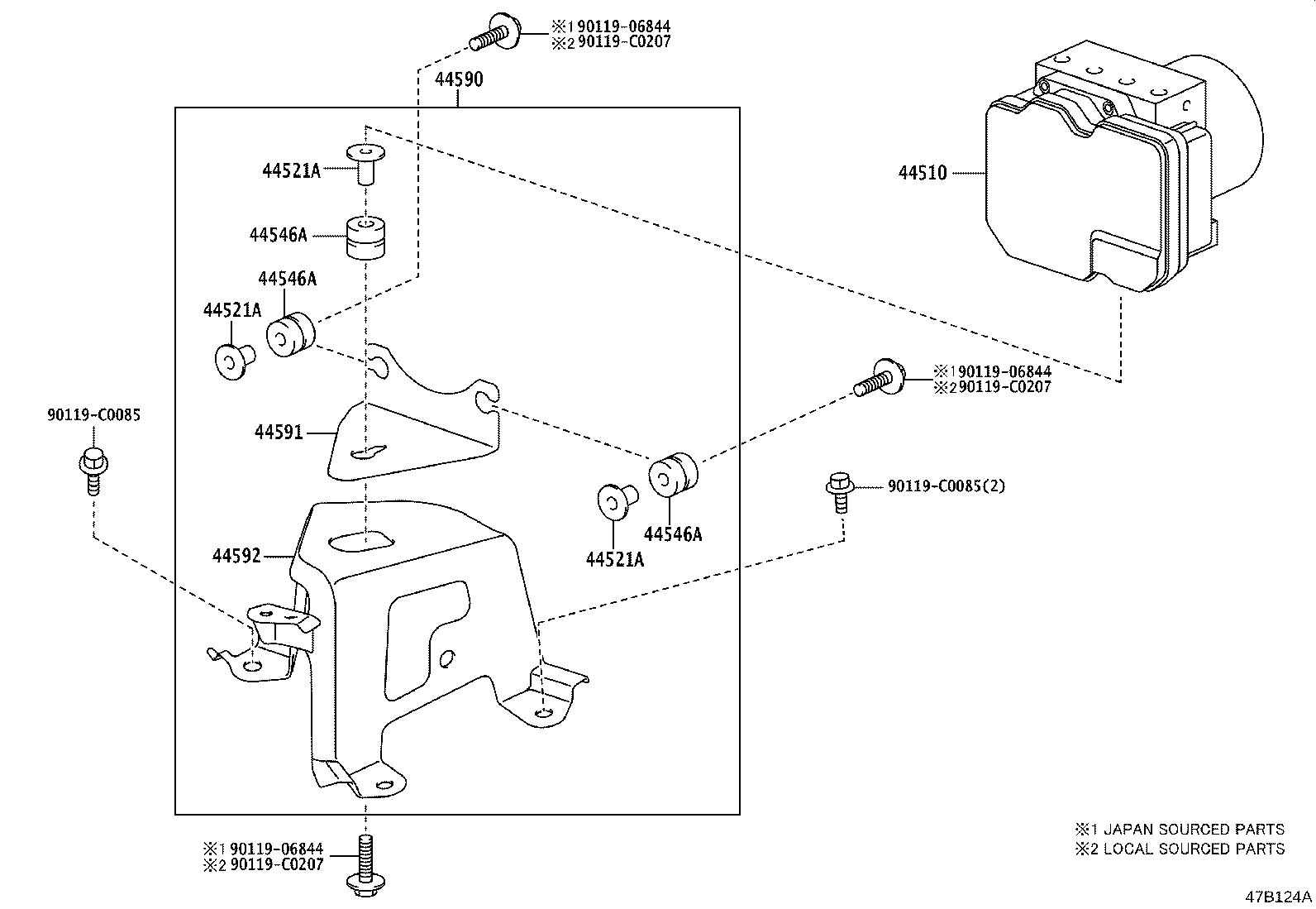 44590-0E110 BRACKET ASSY, BRAKE ACTUATOR product image