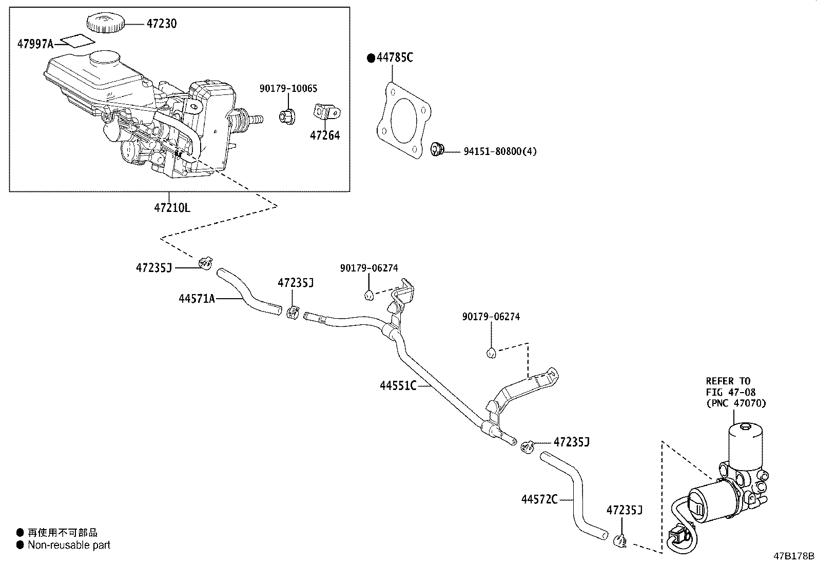 44572-33010 HOSE, BRAKE ACTUATOR, NO.2 product image