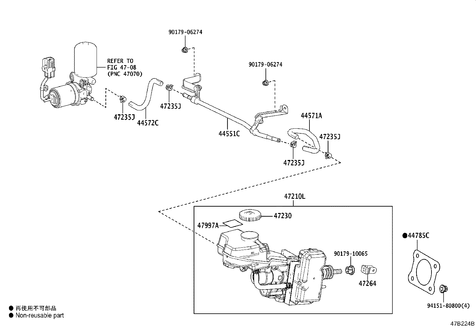 44572-33010 HOSE, BRAKE ACTUATOR, NO.2 product image