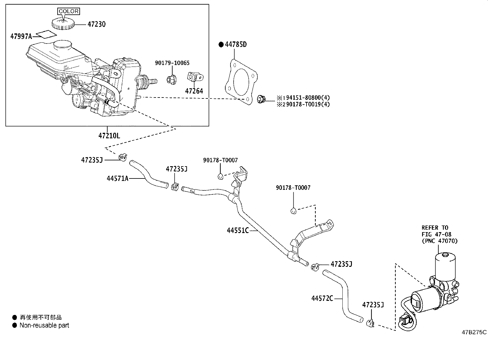 44551-06090 TUBE, BRAKE ACTUATOR, NO.1 product image