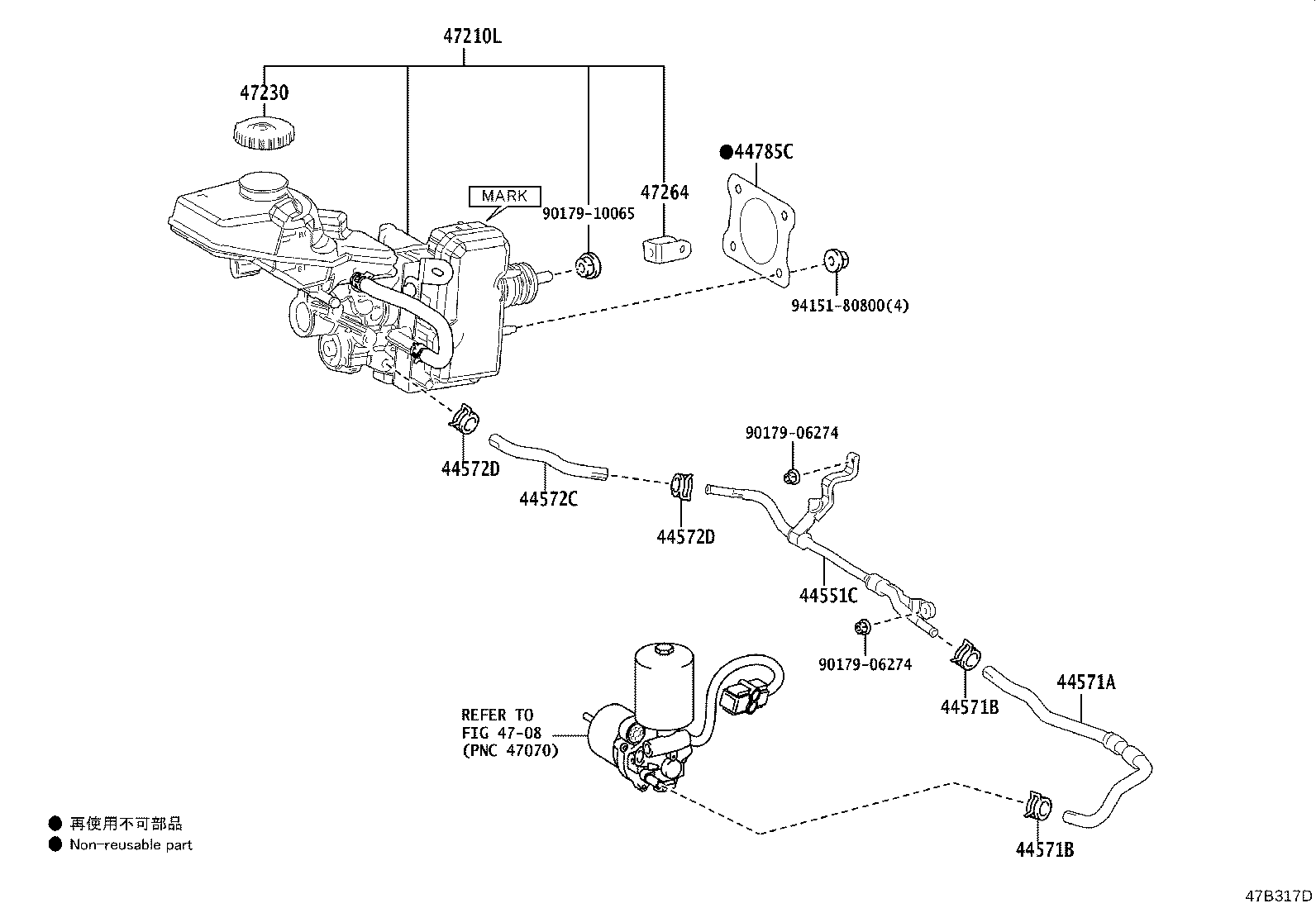 44571-76020 HOSE, BRAKE ACTUATOR, NO.1 product image