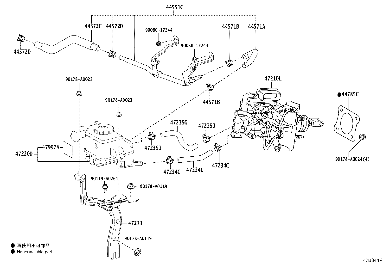 44550-0R010 TUBE, BRAKE ACTUATOR, NO.1 product image