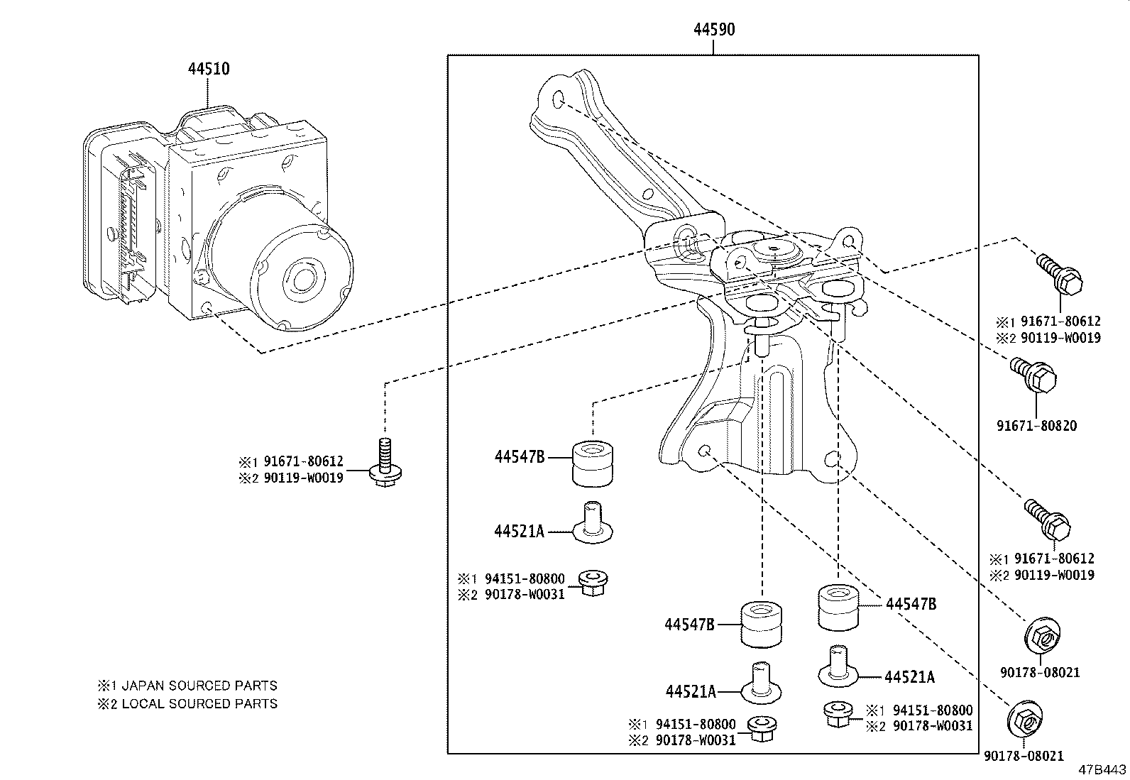 44547-33100 CUSHION, BRAKE ACTUATOR BRACKET product image
