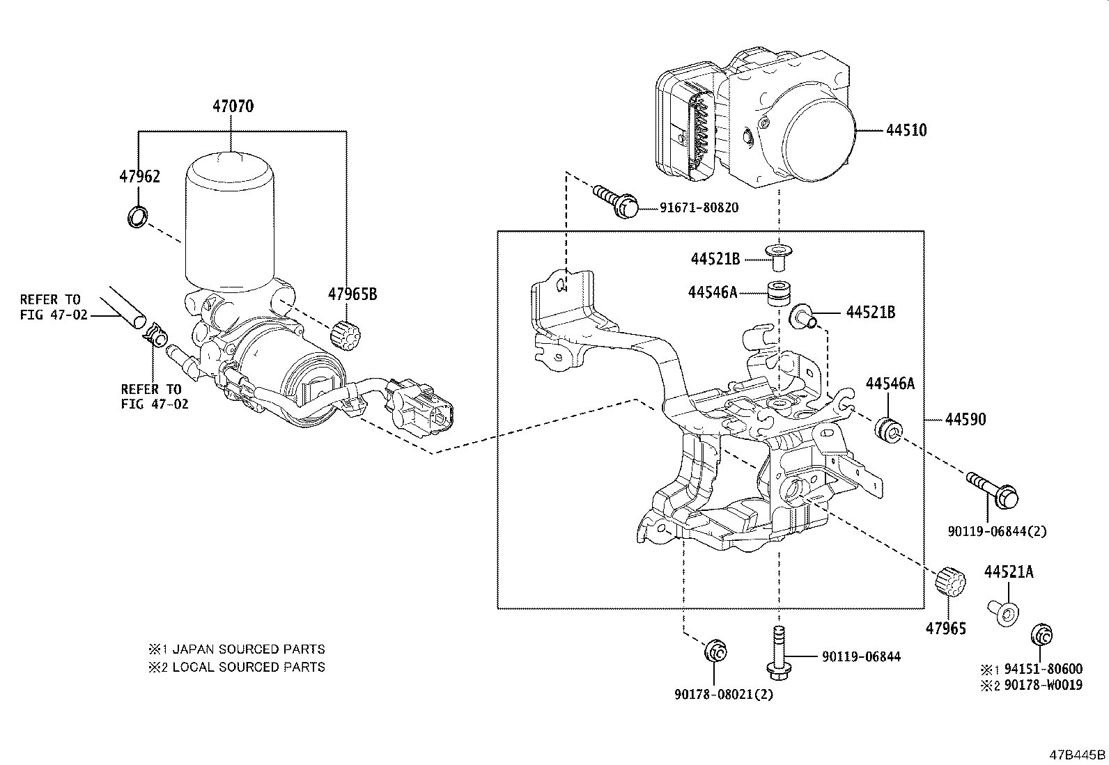 44547-33100 CUSHION, BRAKE ACTUATOR BRACKET product image