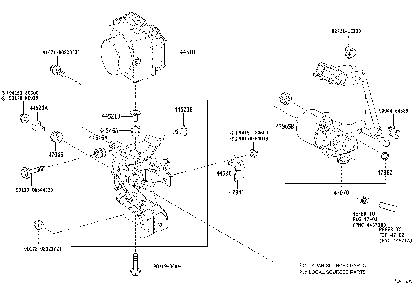 44547-33100 CUSHION, BRAKE ACTUATOR BRACKET product image
