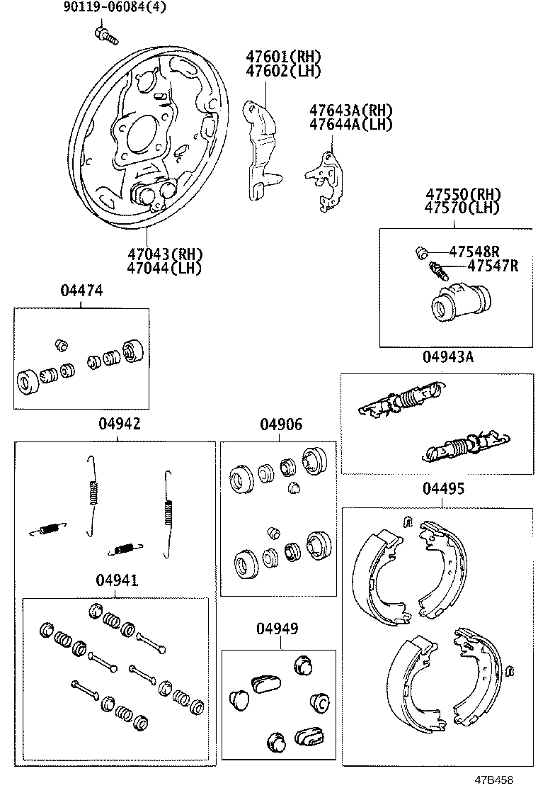04941-44010 SPRING KIT, REAR BRAKE SHOE HOLD DOWN product image