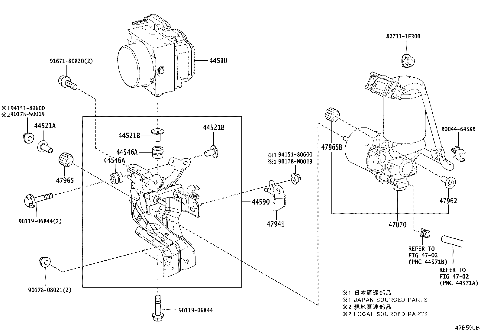 44590-02500 BRACKET ASSY, BRAKE ACTUATOR product image