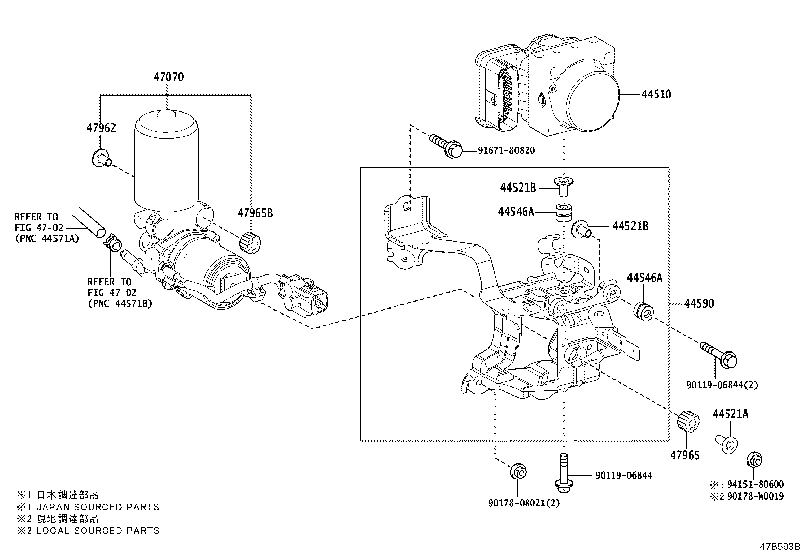 44590-02500 BRACKET ASSY, BRAKE ACTUATOR product image