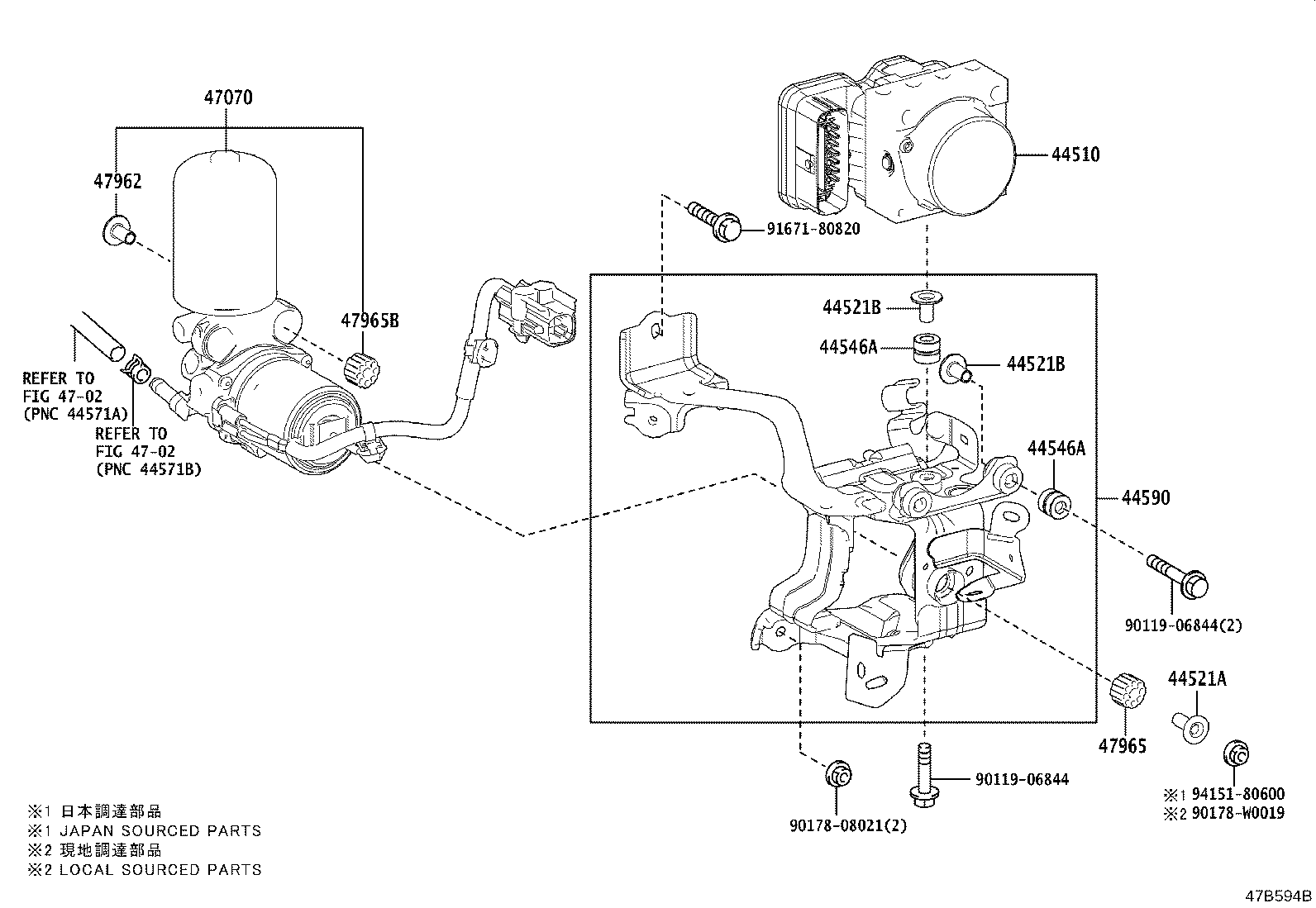 44590-02500 BRACKET ASSY, BRAKE ACTUATOR product image