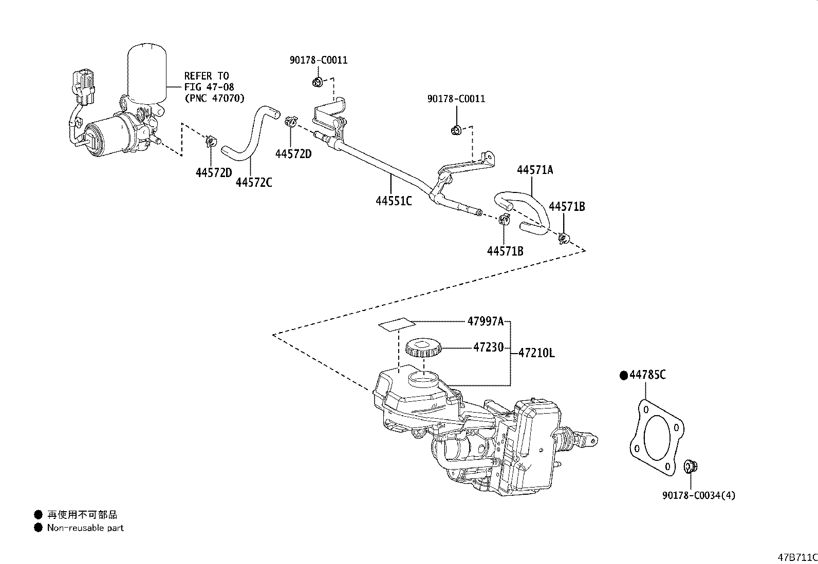 44551-07040 TUBE, BRAKE ACTUATOR, NO.1 product image