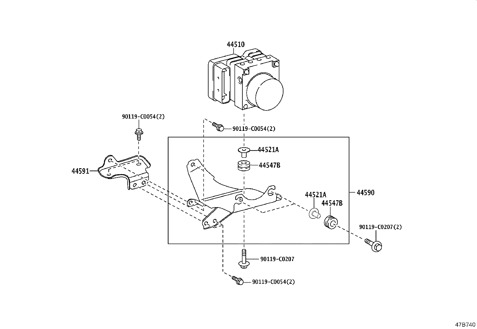 44590-0D210 BRACKET ASSY, BRAKE ACTUATOR product image