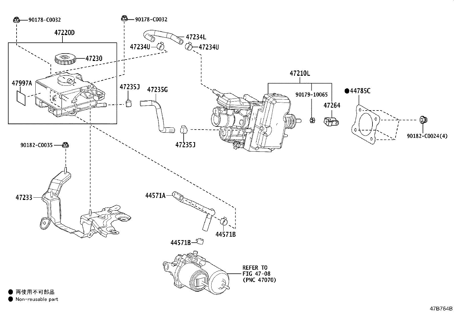 44571-02100 HOSE, BRAKE ACTUATOR, NO.1 product image
