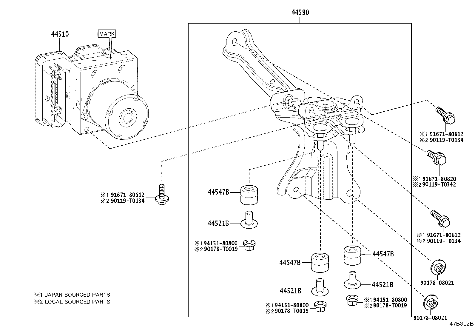 44590-02520 BRACKET ASSY, BRAKE ACTUATOR product image
