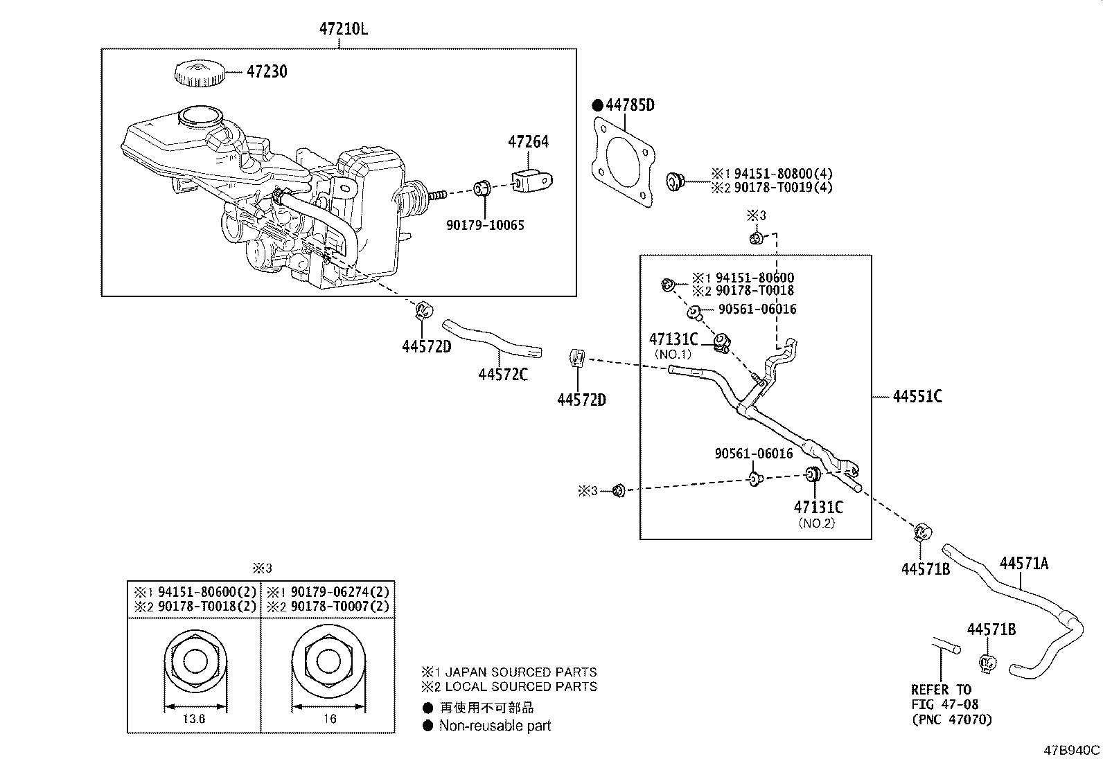 44571-02060 HOSE, BRAKE ACTUATOR, NO.1 product image