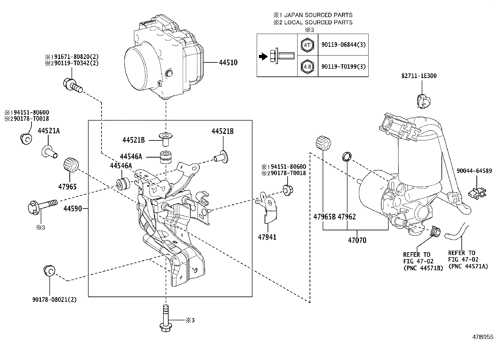 44590-02520 BRACKET ASSY, BRAKE ACTUATOR product image