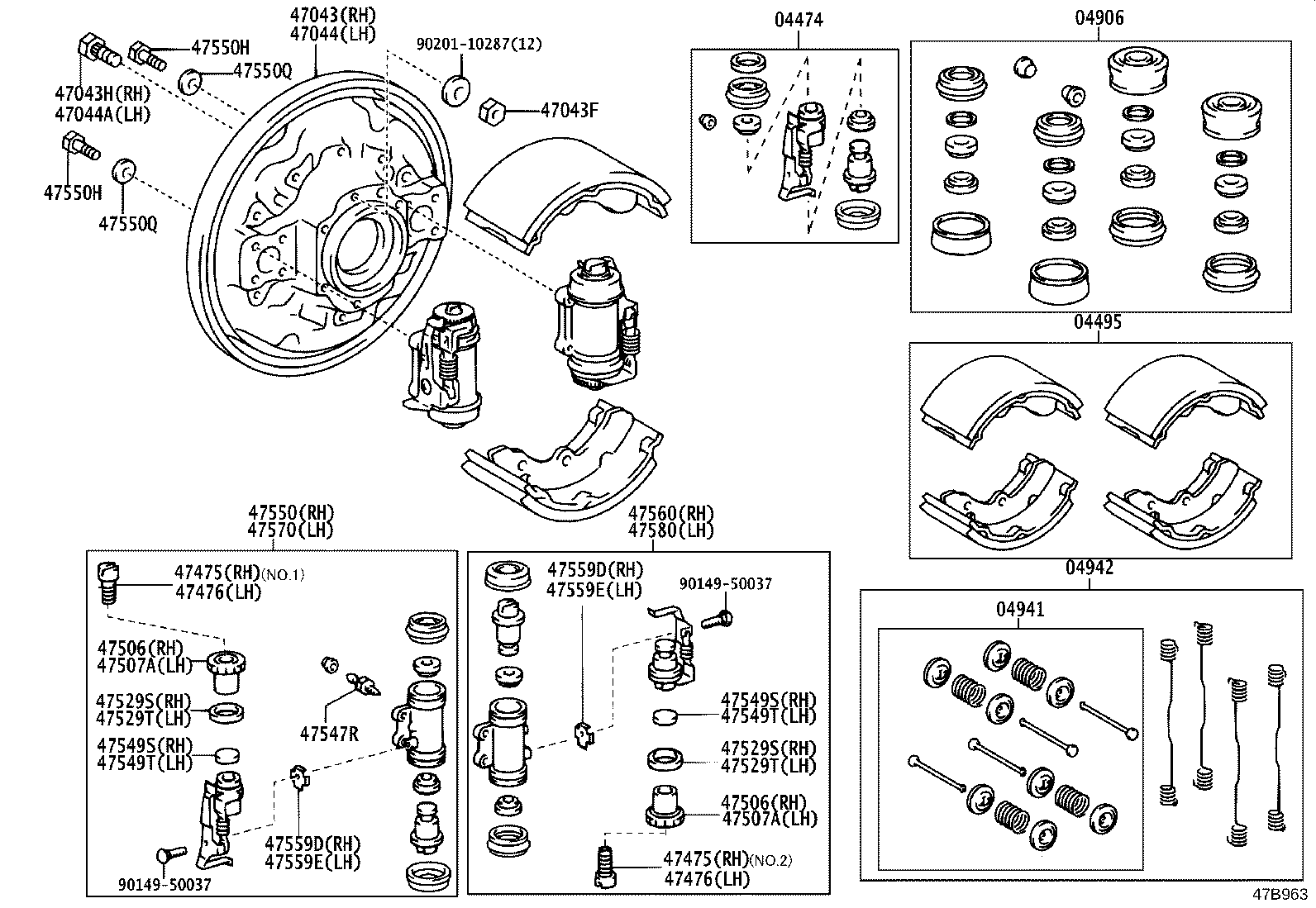 04942-25060 SPRING KIT, REAR BRAKE product image