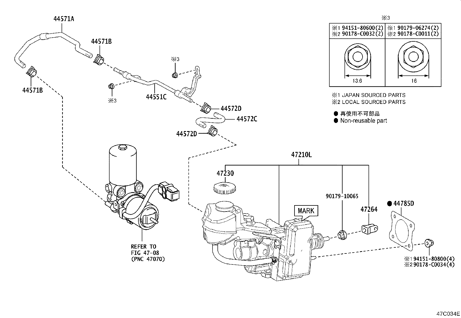 44571-02120 HOSE, BRAKE ACTUATOR, NO.1 product image