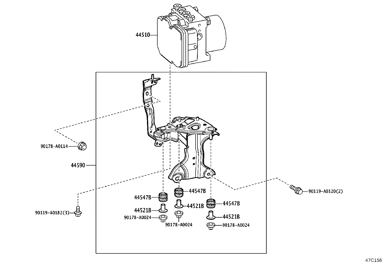 44590-48280 BRACKET ASSY, BRAKE ACTUATOR product image