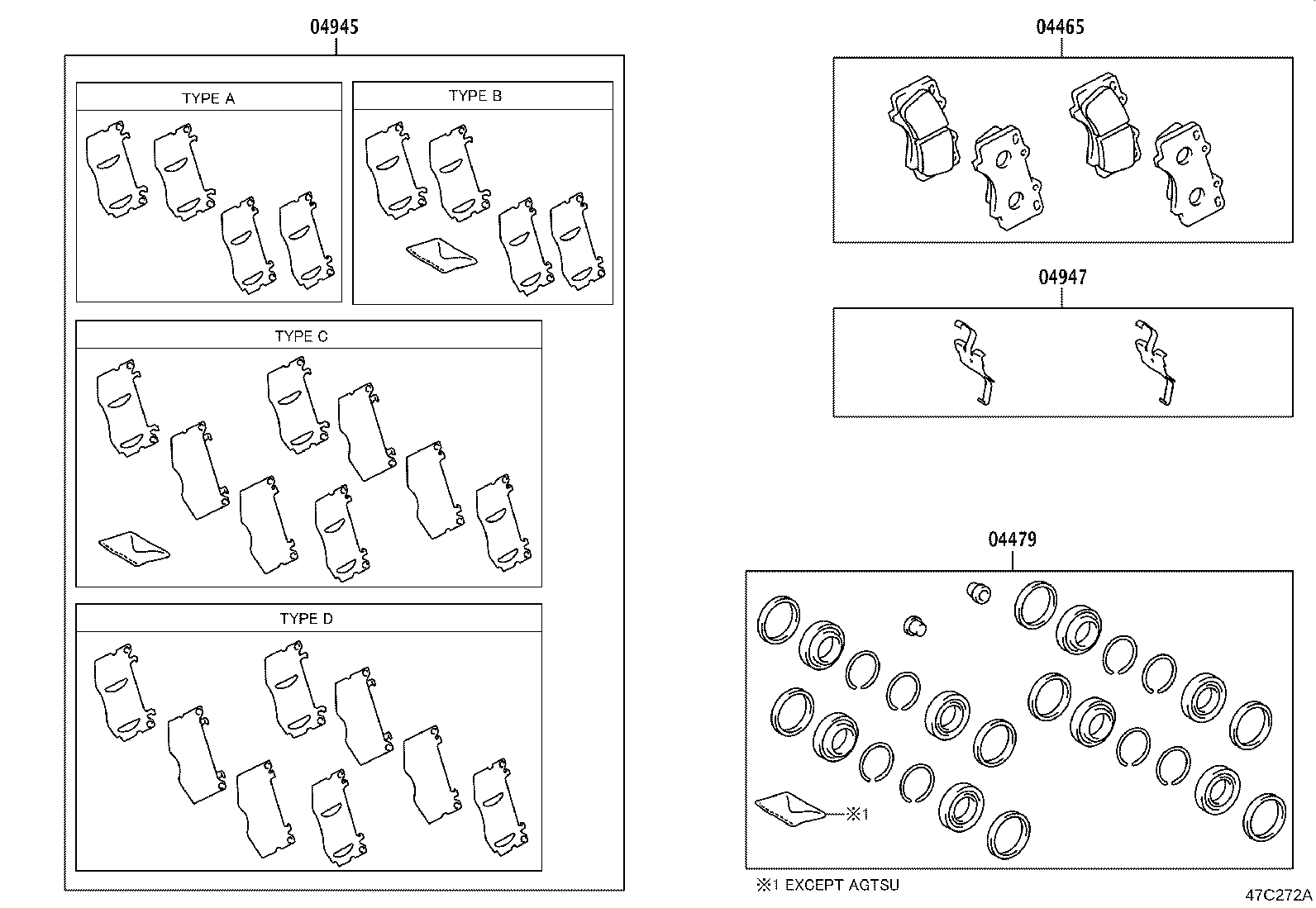 04465-0K410 PAD KIT, DISC BRAKE, FRONT product image