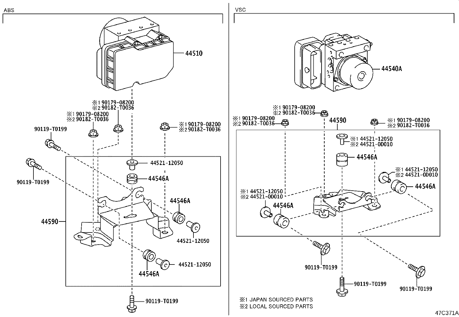 44050-0K830 ACTUATOR ASSY, VSC product image
