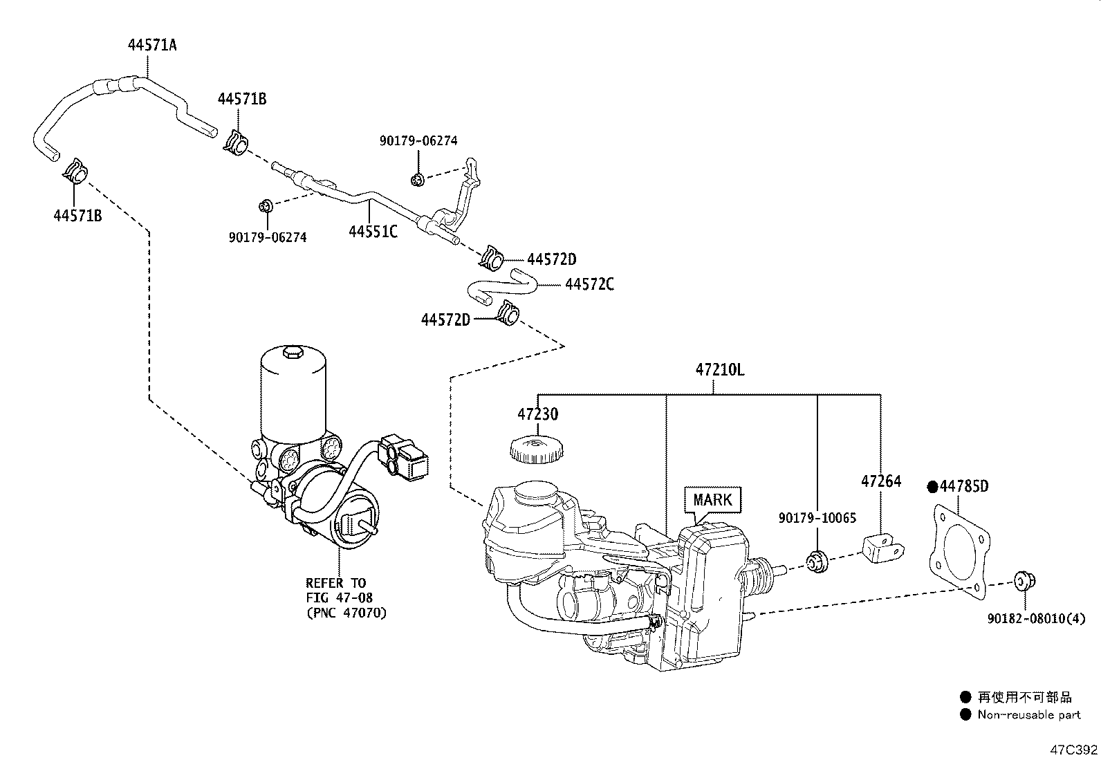 47050-47650 BRAKE BOOSTER ASSY, W/MASTER CYLINDER product image