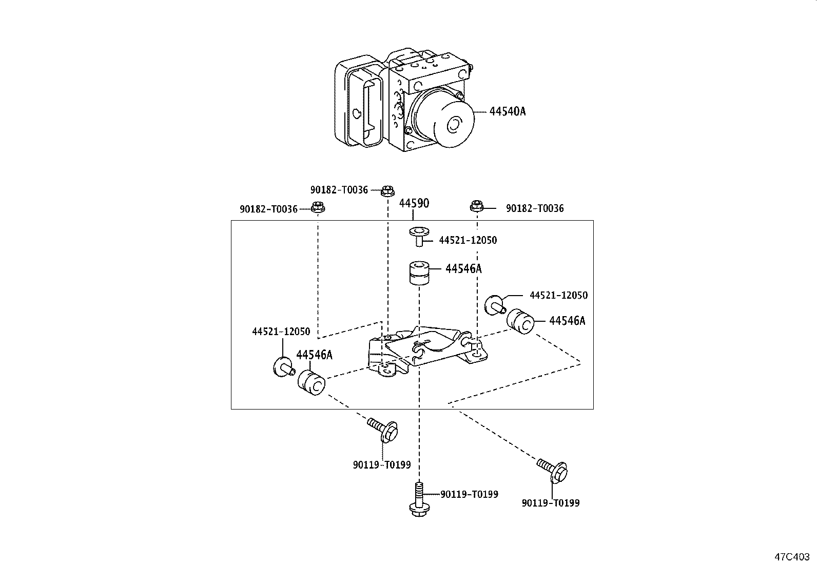 44546-0K010 CUSHION, BRAKE ACTUATOR BOLT product image