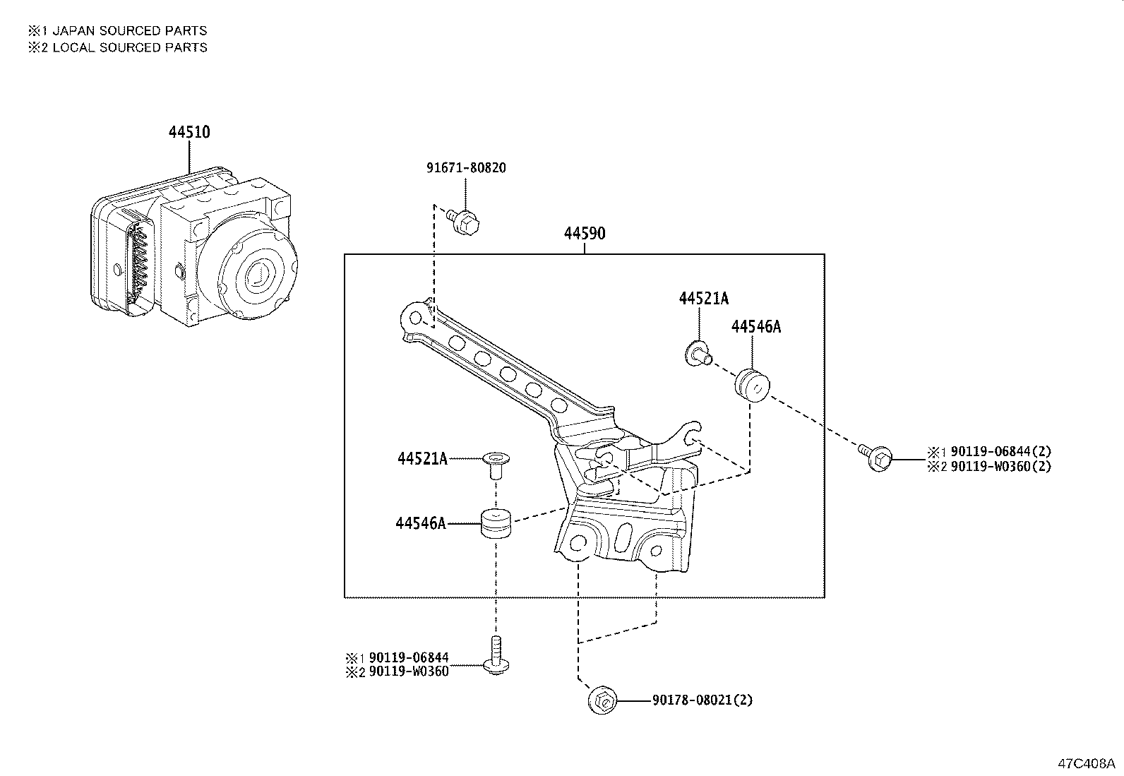 44050-K0190 ACTUATOR ASSY, BRAKE product image