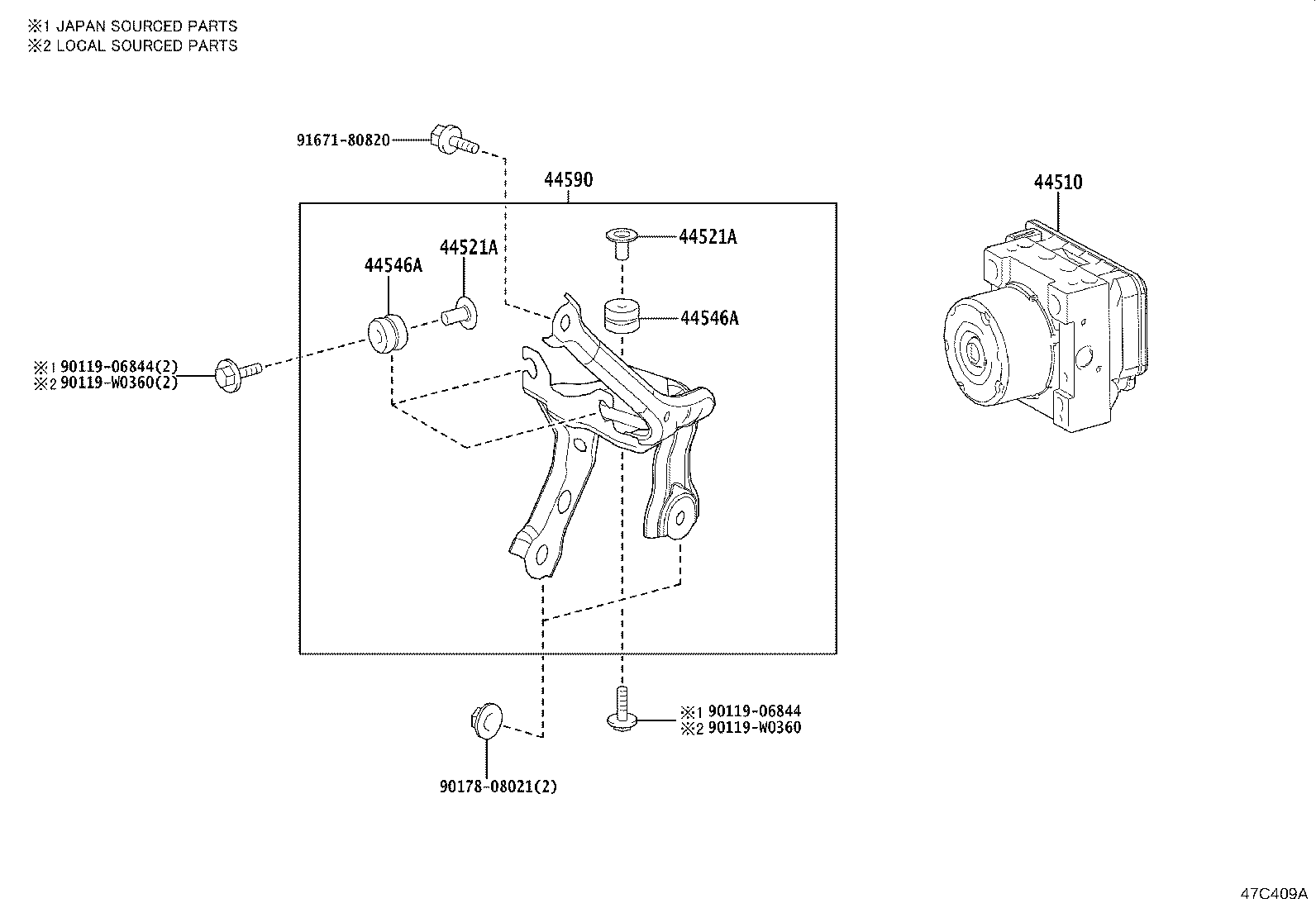 44050-K0190 ACTUATOR ASSY, BRAKE product image