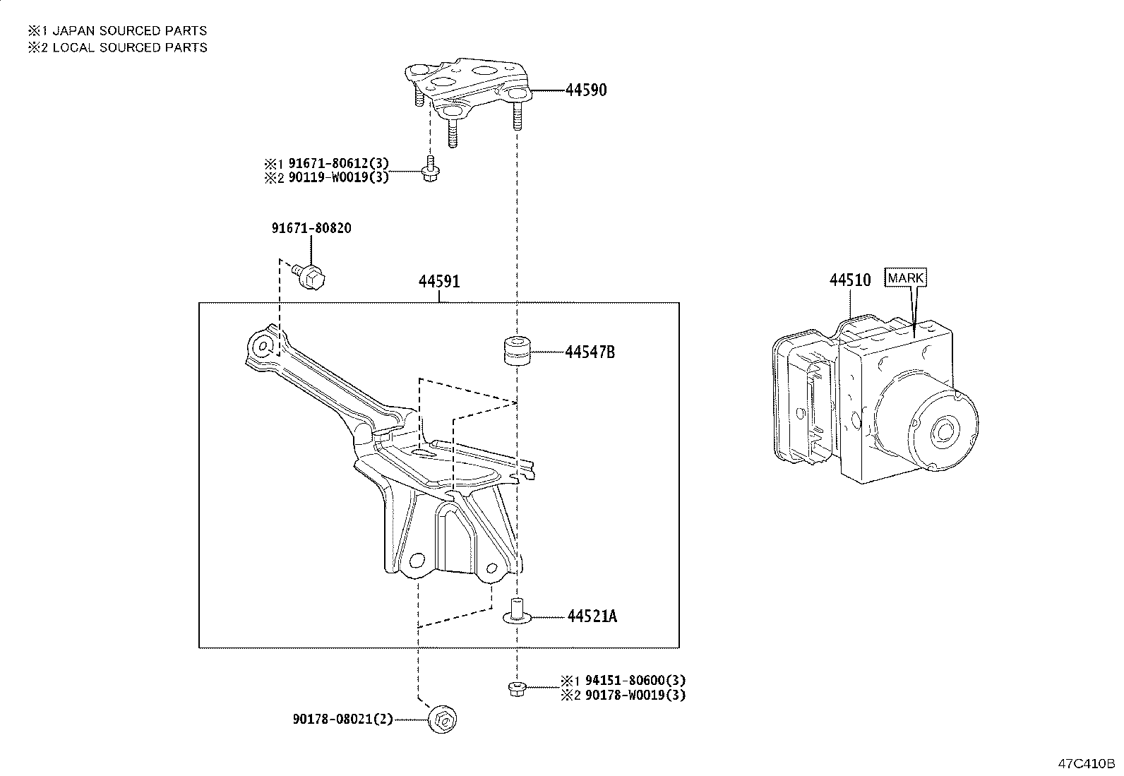 44050-K0190 ACTUATOR ASSY, BRAKE product image