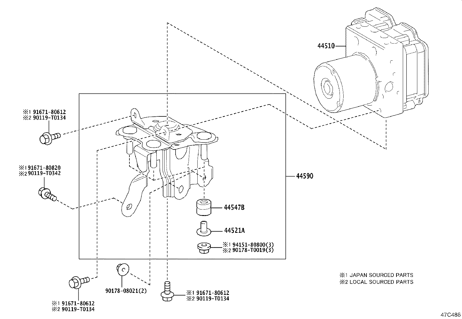 44050-0A420 ACTUATOR ASSY, BRAKE product image