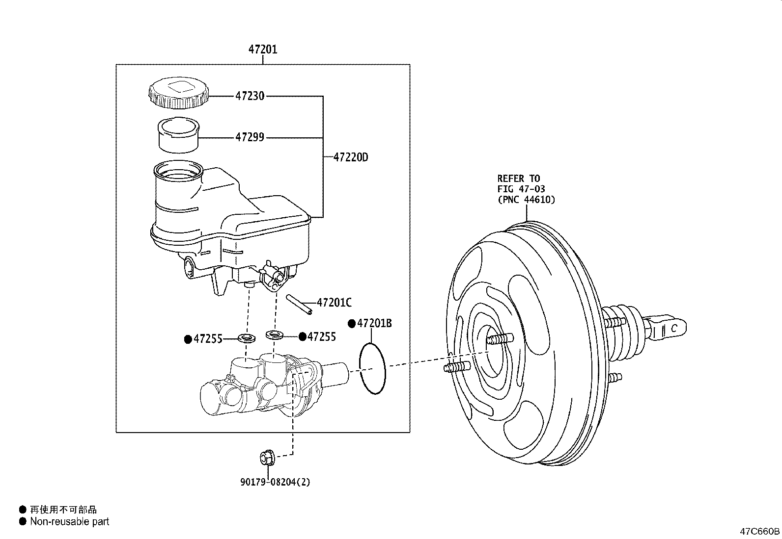 47201-52830 CYLINDER SUB-ASSY, BRAKE MASTER product image