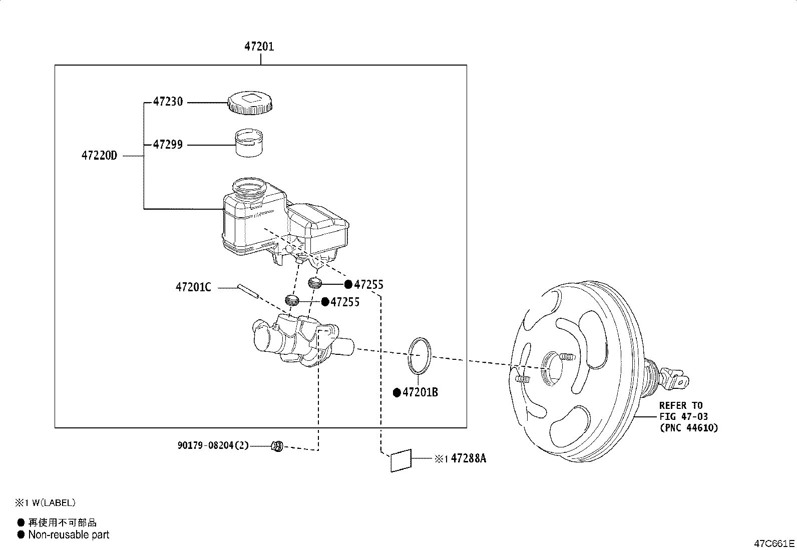 47201-52830 CYLINDER SUB-ASSY, BRAKE MASTER product image